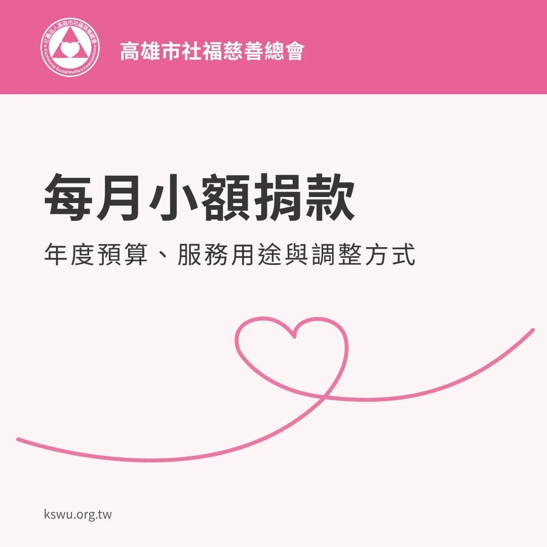 每月小額捐款:年度預算、服務用途與調整方式